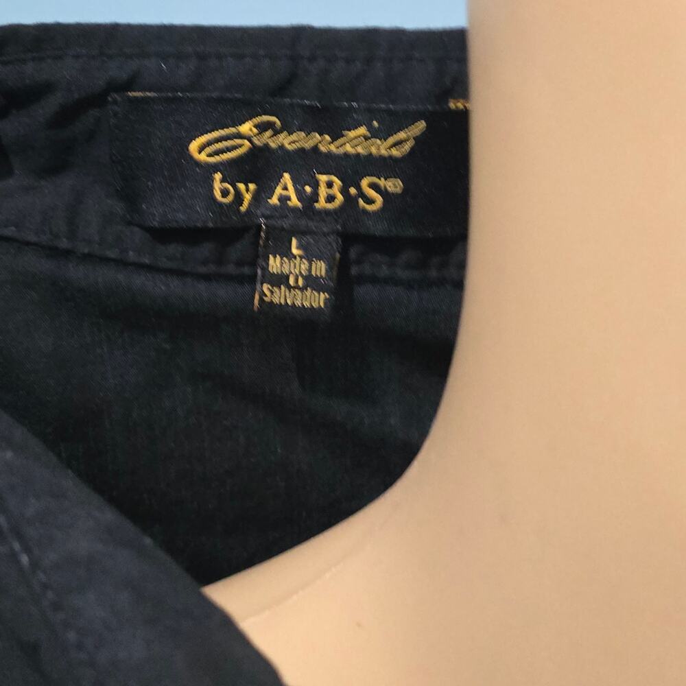 Essentials by A.B.S Black 3/4 Sleeve Button Up Top Large NWOT - Picture 5 of 5